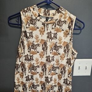 Western Prinymt Sleeveless Top